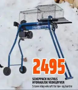 Obs Bygg SCHEPPACH HL570LS HYDRAULISK VEDKLØYVER tilbud