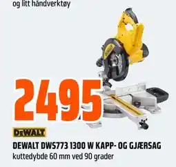 Obs Bygg DEWALT DWS773 1300 W KAPP- OG GJÆRSAG tilbud