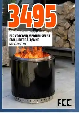 Obs Bygg FCC VOLCANO MEDIUM SVART EMALJERT BÅLTØNNE tilbud