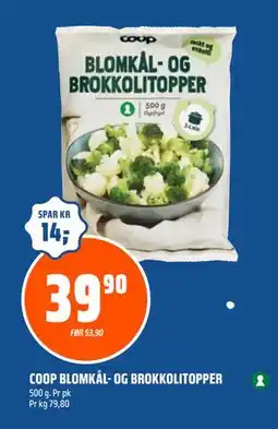 Coop Obs COOP BLOMKÅL- OG BROKKOLITOPPER tilbud