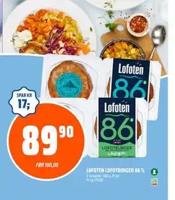 Coop Obs LOFOTEN LOFOTBURGER 86 % tilbud