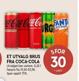 Coop Mega ET UTVALG BRUS FRA COCA-COLA tilbud