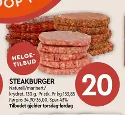 Coop Mega STEAKBURGER tilbud