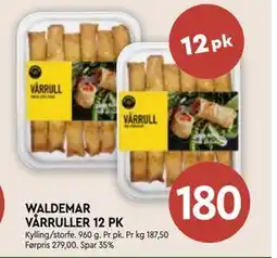Coop Mega WALDEMAR VÅRRULLER 12 PK tilbud