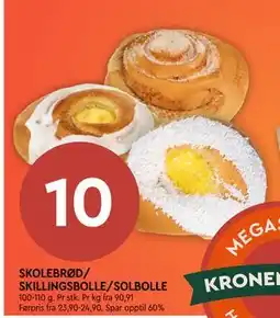 Coop Mega SKOLEBRØD/ SKILLINGSBOLLE/SOLBOLLE tilbud