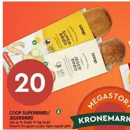 Coop Mega COOP SUPERBRØD/ JEGERBRØD tilbud