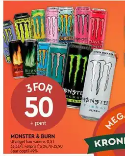 Coop Mega MONSTER & BURN tilbud