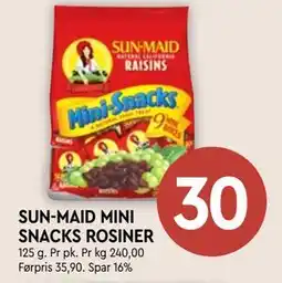 Coop Mega SUN- MAID MINI SNACKS ROSINER tilbud