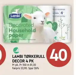 Coop Mega LAMBI TØRKERULL DECOR 4 PK tilbud