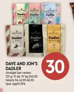 Coop Mega DAVE AND JON'S DADLER tilbud