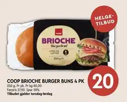 Coop Mega COOP BRIOCHE BURGER BUNS 4 PK tilbud