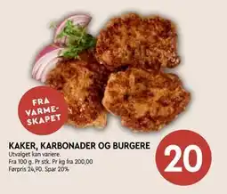 Coop Mega KAKER, KARBONADER OG BURGERE tilbud