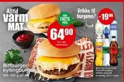 Spar Biffburger/kyllingburger tilbud