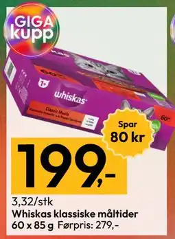 Gigaboks Whiskas klassiske måltider tilbud