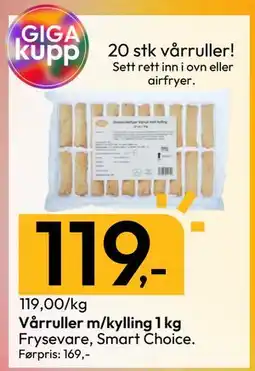 Gigaboks Vårruller m/kylling 1 kg tilbud