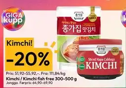 Gigaboks Kimchi / Kimchi fish free 300-500 g tilbud