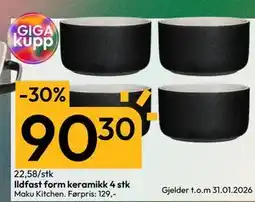 Gigaboks Ildfast form keramikk 4 stk tilbud