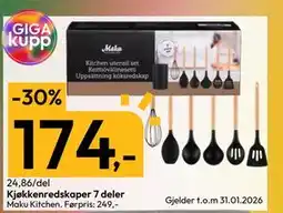 Gigaboks Kjøkkenredskaper 7 deler tilbud