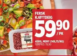 Meny FERSK KJØTTDEIG tilbud
