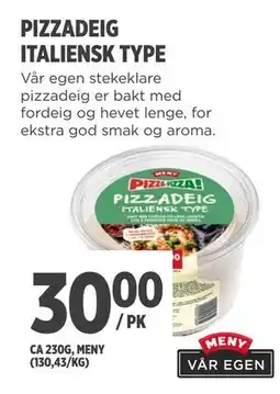 Meny PIZZADEIG ITALIENSK TYPE tilbud