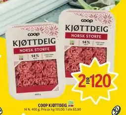 Coop Prix COOP KJØTTDEIG tilbud