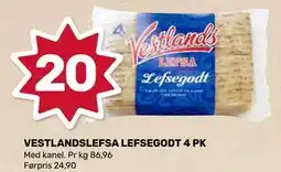 Matkroken VESTLANDSLEFSA LEFSEGODT 4 PK tilbud