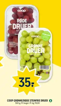 Coop Prix COOP GRØNNE/RØDE STEINFRIE DRUER tilbud