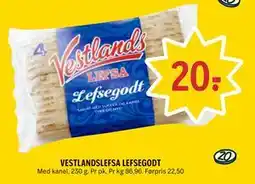 Coop Prix VESTLANDSLEFSA LEFSEGODT tilbud