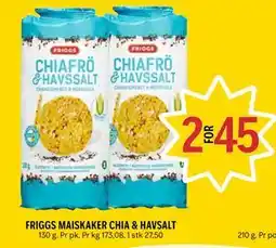 Coop Prix FRIGGS MAISKAKER CHIA & HAVSALT tilbud