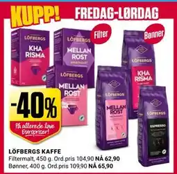 Europris LÖFBERGS KAFFE tilbud