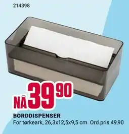 Europris BORDDISPENSER tilbud