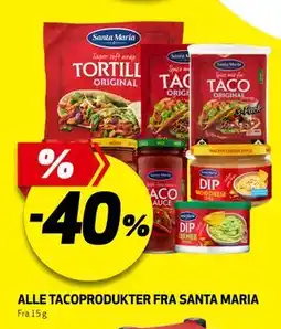 Bunnpris ALLE TACOPRODUKTER FRA SANTA MARIA tilbud