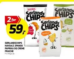 Bunnpris SØRLANDSCHIPS HAVSALT, SPANSK PAPRIKA OG CREME FRAICHE tilbud