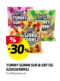 Bunnpris YUMMY GUMMI SUR & SØT OG SJOKOKRØNSJ tilbud