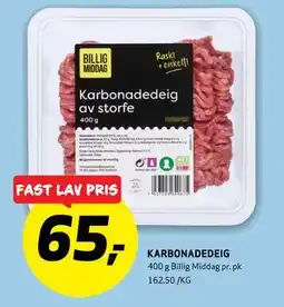 Bunnpris KARBONADEDEIG tilbud