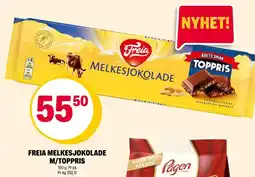 Coop Extra Freia melkesjokolade m/toppris tilbud