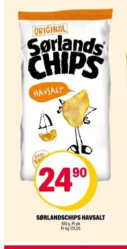 Coop Extra Sørlandschips havsalt tilbud