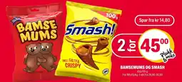 Coop Extra Bamsemums og Smash tilbud