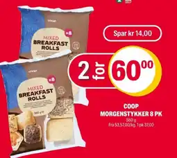 Coop Extra Coop morgenstykker 8 pk tilbud