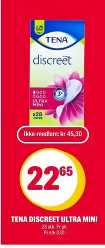 Coop Extra Tena discreet ultra mini tilbud