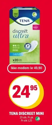 Coop Extra Tena discreet mini tilbud