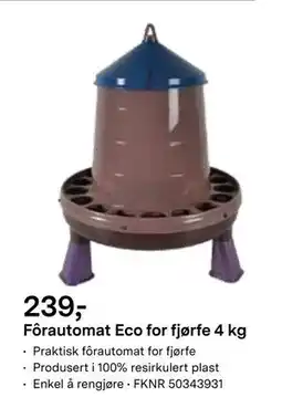 Felleskjøpet Fôrautomat Eco for fjørfe 4 kg tilbud