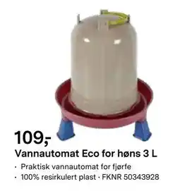 Felleskjøpet Vannautomat Eco for høns 3 L tilbud