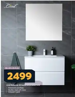 Megaflis Lind Bellevue 60 baderomsmøbel hvit tilbud