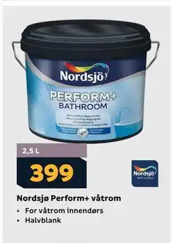 Megaflis Nordsjø Perform+ våtrom tilbud