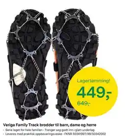 Felleskjøpet Veriga Family Track brodder til barn, dame og herre tilbud