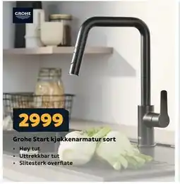 Megaflis Grohe Start kjøkkenarmatur sort tilbud