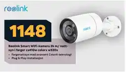 Megaflis Reolink Smart WiFi-kamera 2k m/ nattsyn i farger cx410w colorx w320x tilbud