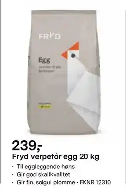 Felleskjøpet Fryd verpefôr egg 20 kg tilbud
