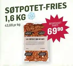 Holdbart Søtpotet-Fries 1.6 kg tilbud